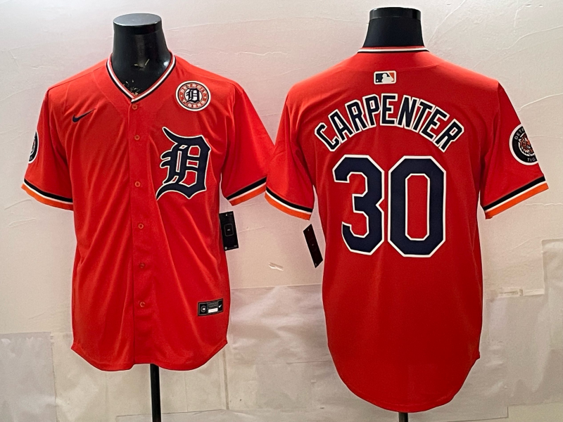 Men Detroit Tigers #30 Carpenter orange Game Nike MLB Jersey0321032